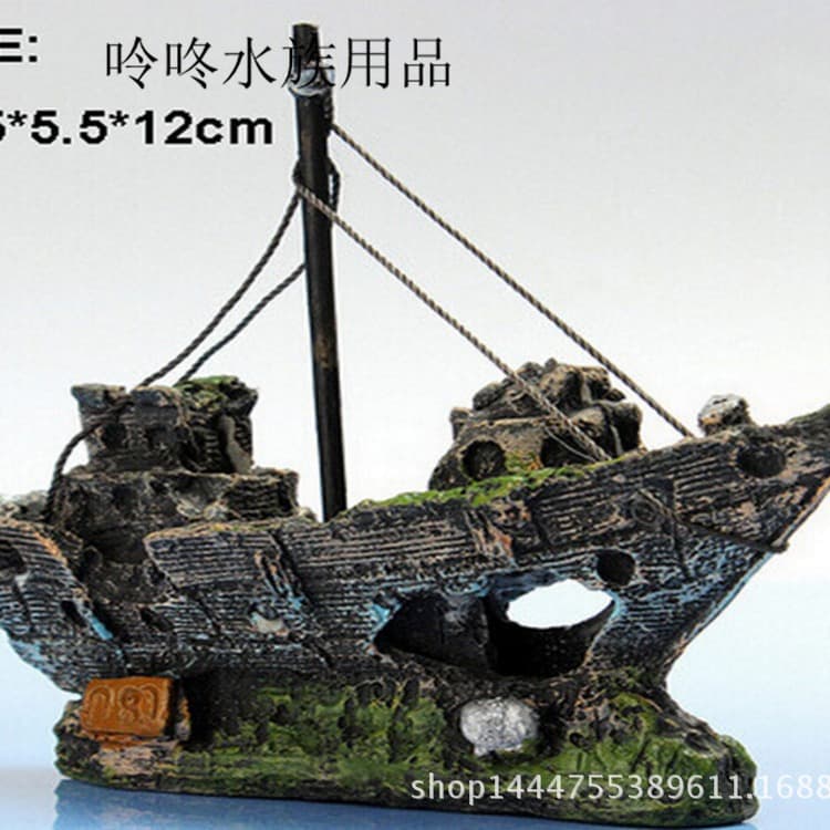 Fish Tank Landscape Pirate Ship Wreckage Aquarium Decorations Ornaments Shipwreck Resin Crafts Factory Outlet