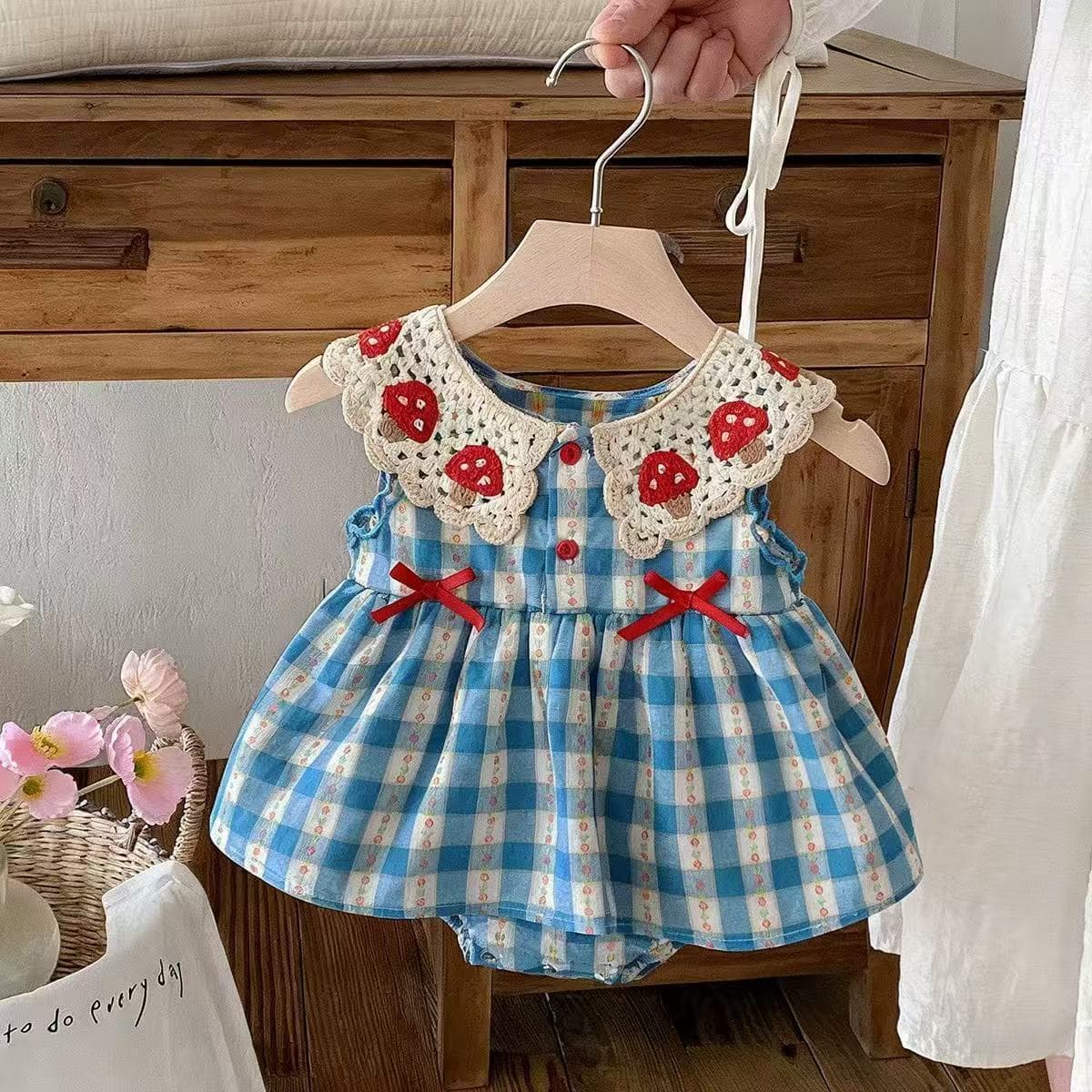 Adorable Baby Romper Dress for Girls Summer Thin Style Infant Little Dress for Small Months One-Year-Old Baby Girl Bodysuit