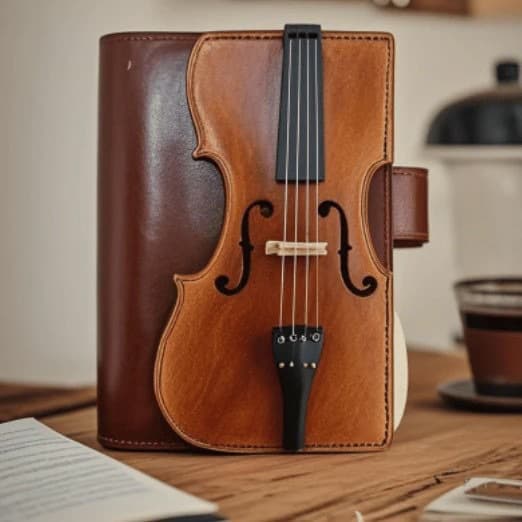 Cross-Border Bestseller Vintage Violin Leather Notebook