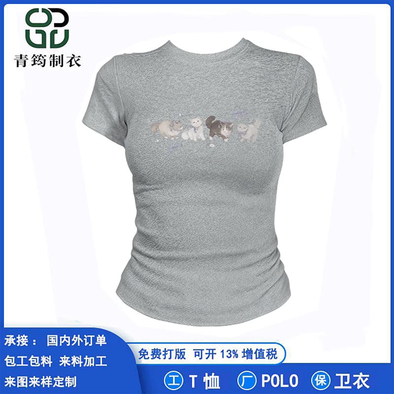 Export Women's T-shirts Custom Manufacturing - Cross-border Lycra Cotton Short-Sleeve Printed Tops from Designs/Samples