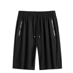 Ice Silk Shorts for Men, Casual Sports 5-Inch Shorts, Summer Thin Quick-Dry Beach Shorts with Zipper Pockets