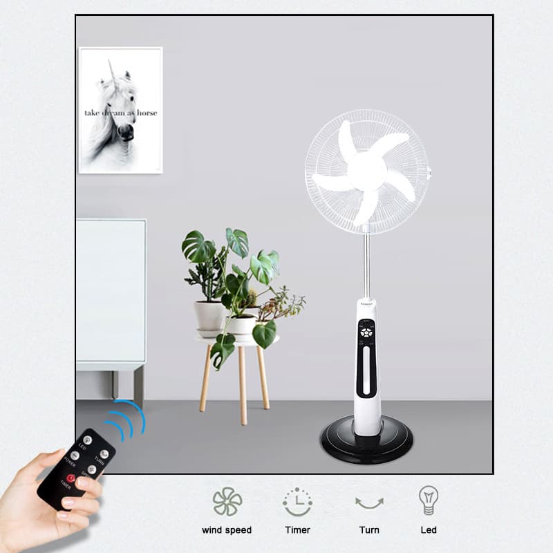 Hot Selling Rechargeable Fan 16 inch 18 inch Emergency Floor Fan Solar Standing Fan Rechargeable Fan