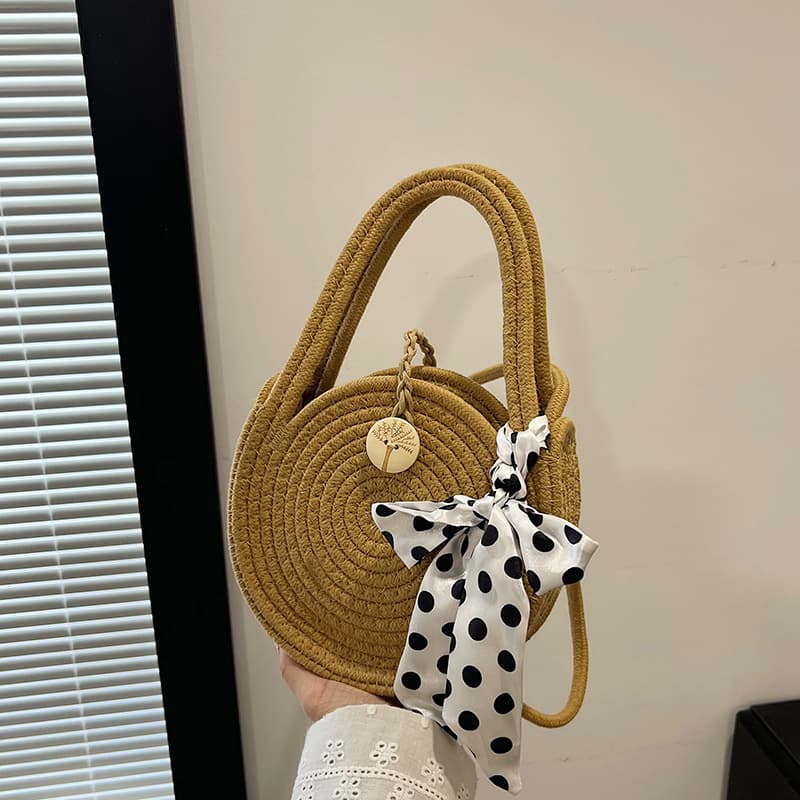 2025 New Woven Women's Straw Trendy Cross-Border Mobile Phone Bag Casual Tangniel Handheld Crossbody Bag
