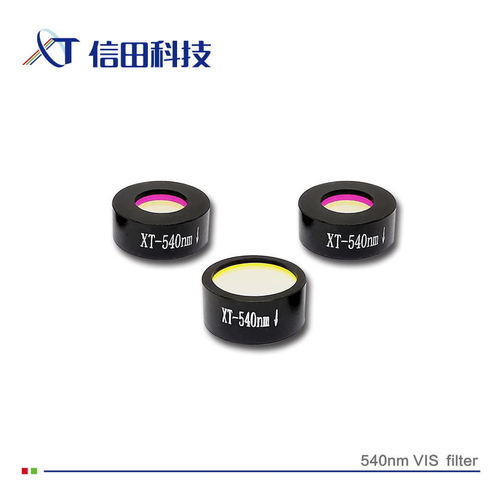 540nm Filter, customizable wavelengths and diameters with transmittance options