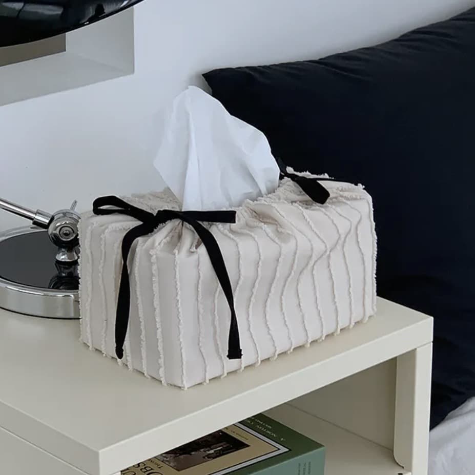 ins new tassel shiny paper box toilet paper living room paper towel kitchen decoration set fabric small storage box