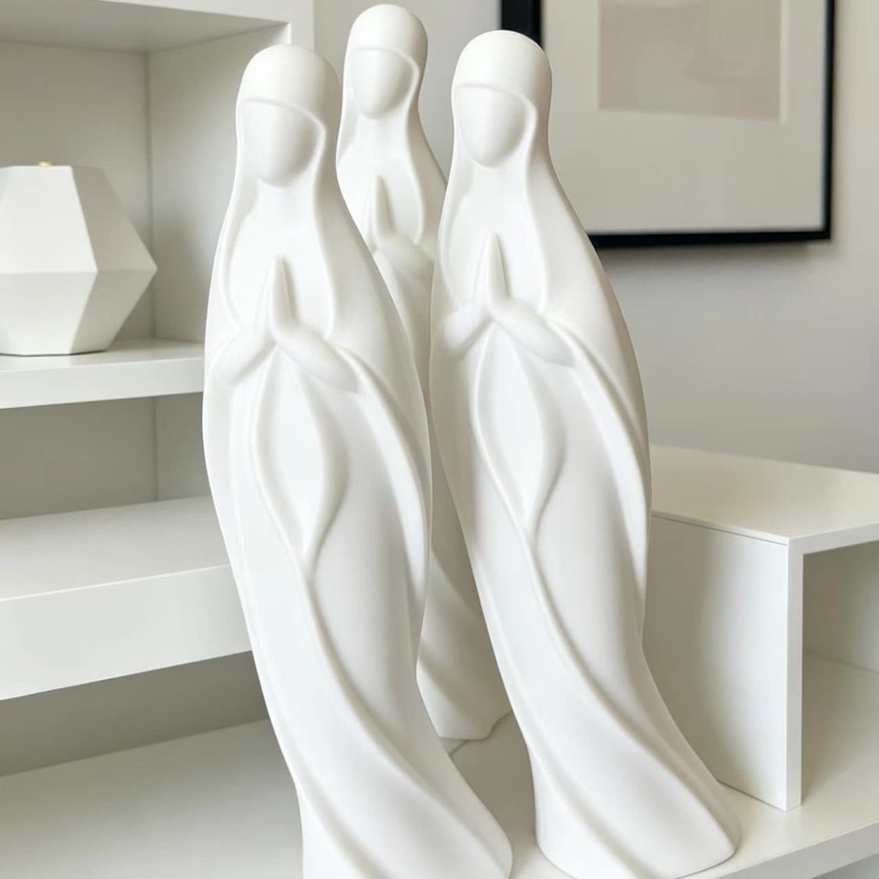 Cross-border New 3D Printed Decorative Statue of Virgin Mary, Home Art Craft, Creative Desktop Ornament