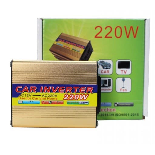 220W 12V to 220V High Power Smart Voltage Transformer Shockproof Outdoor Home Car Inverter with USB