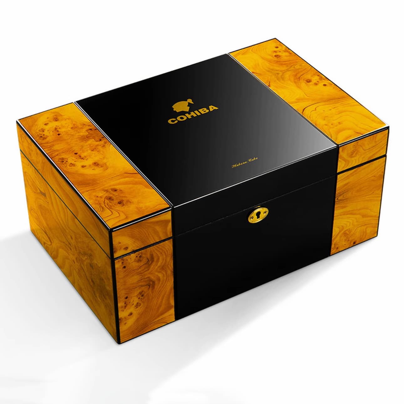 Cohiba Cigar Humidor with Spanish Cedar Wood, Hygrometer, Large Capacity Storage Box with Lock, Business Gift