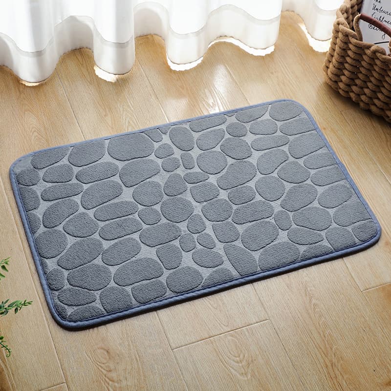 Cross-border In-stock Small Stone Coral Velvet Bathroom Mat, Non-slip, Wear-resistant, Comfortable Foot Mat, Durable Bathroom Floor Mat