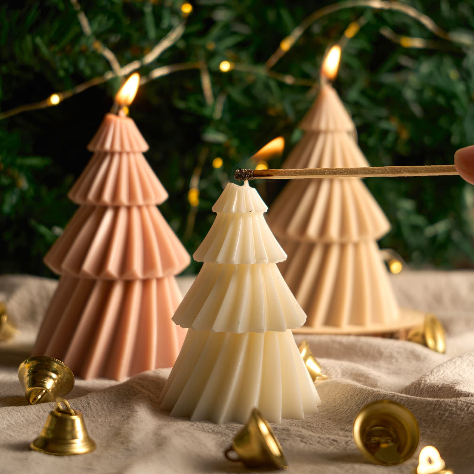 Origami Christmas Tree Candle Silicone Mold, Christmas Aromatherapy Candle Making