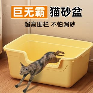 Factory Direct Large Cat Litter Box, Splash-Proof Cat Toilet, Extra-Large Open Litter Box for Kittens