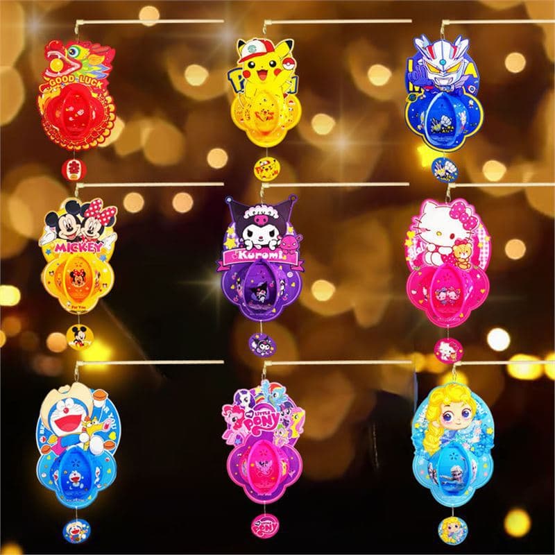 Mid-Autumn Festival Children's Princess Kindergarten Handcraft Activity DIY Material Kit Handheld Light-Up Projection Ultraman Lantern