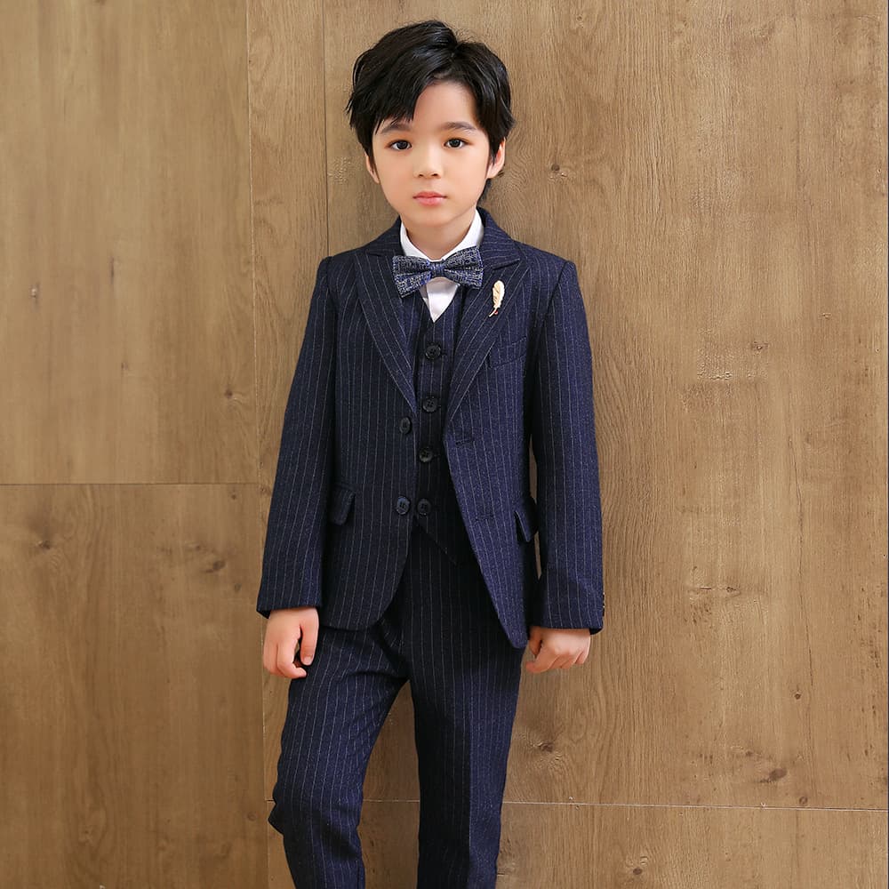 Children's Suit Autumn Winter Set, Handsome British Style Performance Suit for Boys Wedding Flower Boy Speech Piano Performance