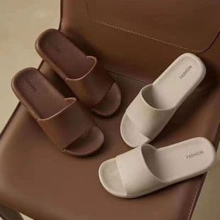 Maillard Color Slippers for Women Summer Indoor Anti-Slip Bathroom Shower Home Premium One-Strap Flat Slippers