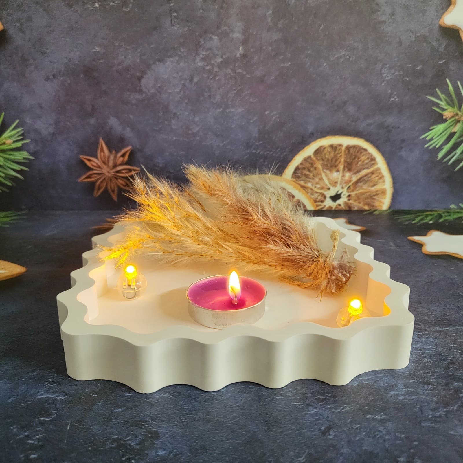 S2886 Irregular Tray Decorative Cement Plaster Mold DIY Silicone Mold