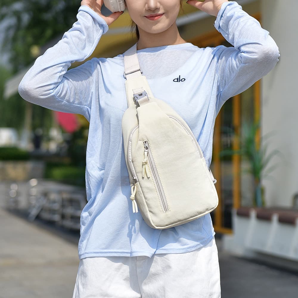 Women's Chest Bag Crossbody Bag Multi-Layer Chest Backpack Crossbody Small Bag Nylon Cloth Bag Casual Bag Cross-Border Customization
