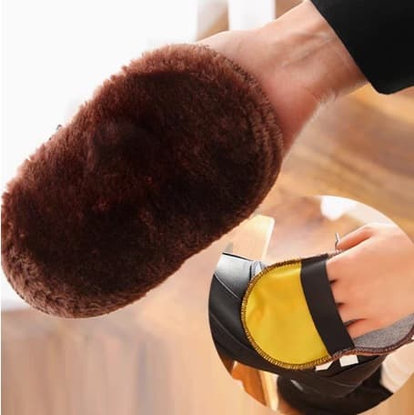 Plush shoe shine gloves, leather shoe cleaning gloves, car multi-purpose polishing gloves, shoe shine cloth
