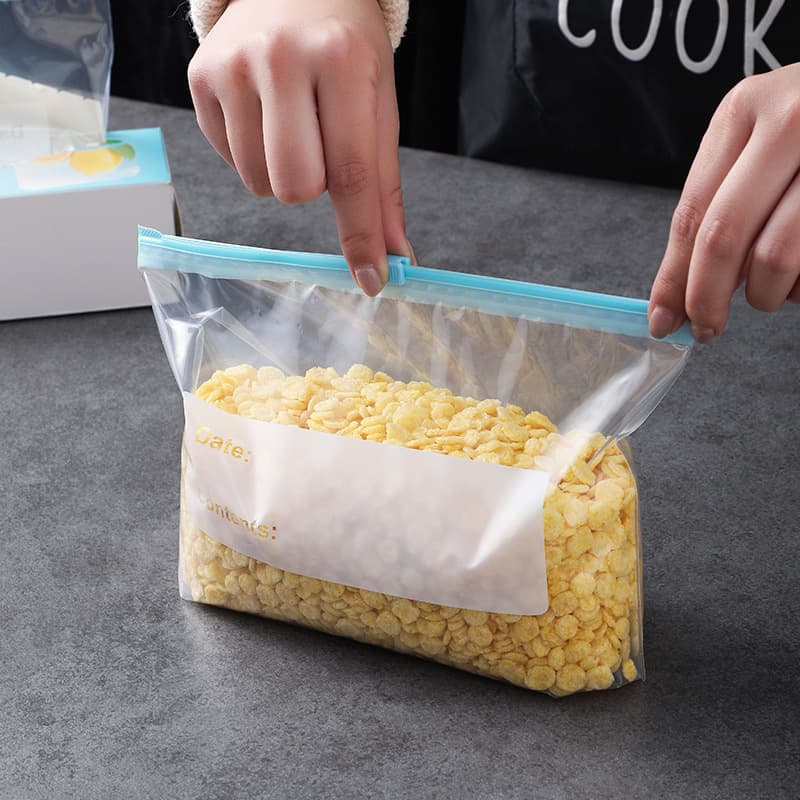 Zipper-style fresh-keeping bags, fruit and vegetable storage bags, thickened household food-grade refrigerator freezer slider sealing bags, airtight bags
