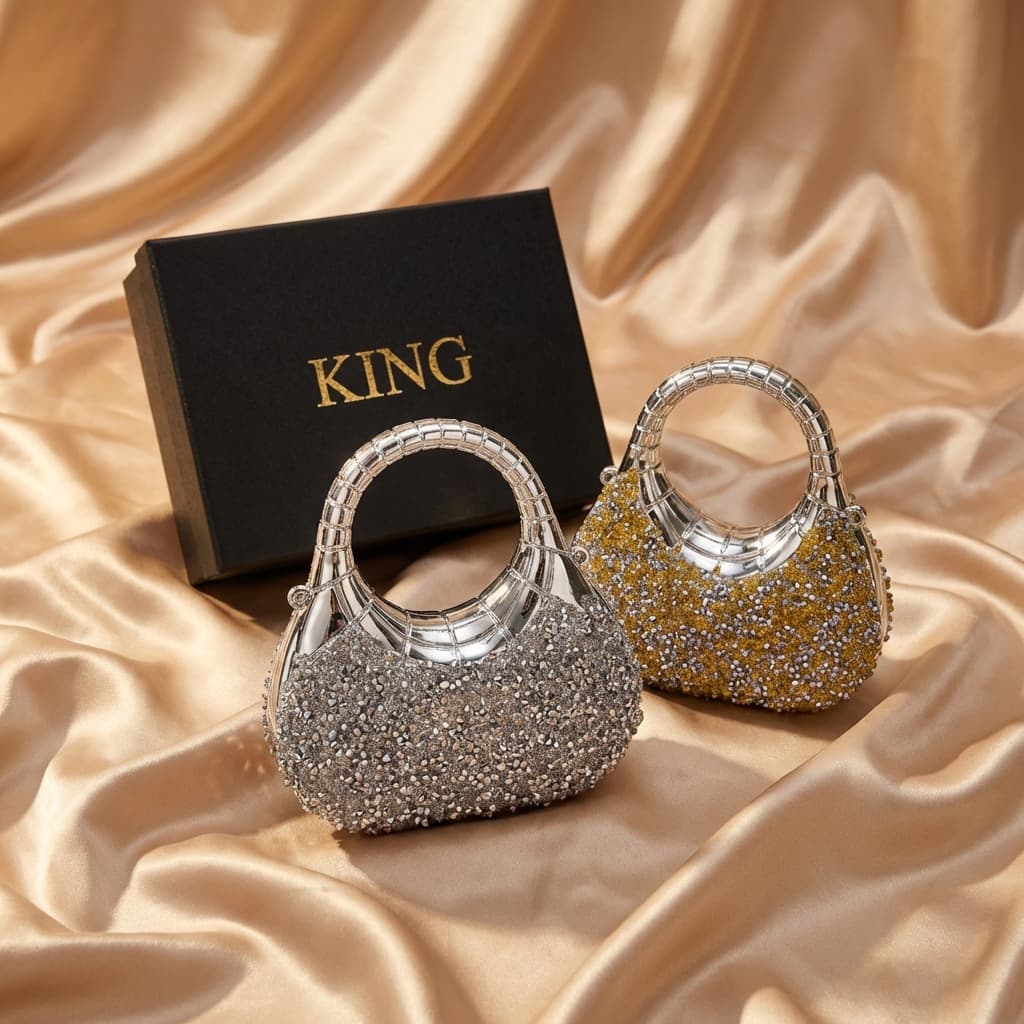 Cross-border European and American Light Luxury Fashion Full Diamond Evening Bag Shoulder Bag Versatile Crossbody Bag Clutch Bag Acrylic Women's Bag