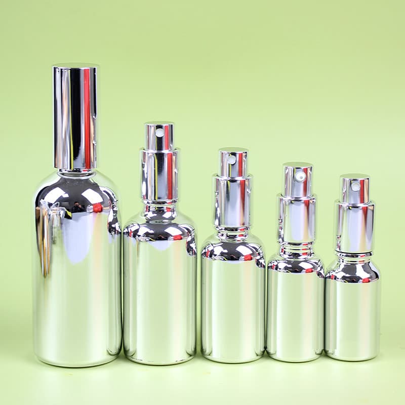Gold-plated glass essential oil bottle, travel cosmetic dispenser, press-type spray bottle, portable essential oil bottle, empty bottle