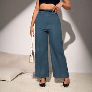 Cross-border Export New Wide Leg Pants Women Drape Suit Pants Casual Versatile Dropped Hem Narrow Straight Leg Pants