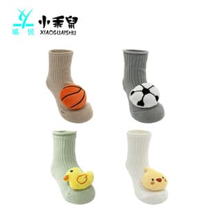 Newborn Baby Spring Summer Autumn Socks Boys Girls Cartoon Non-Slip Mid-Calf Cotton Socks Indoor Walking Toddler Socks