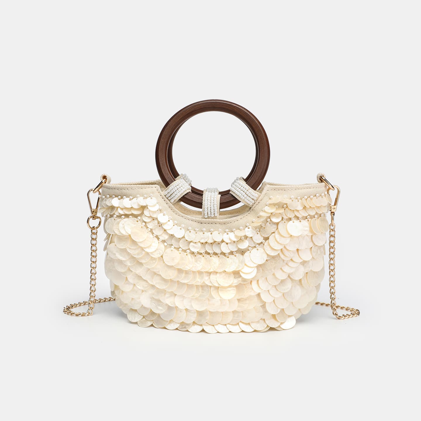 Cross-border Trade Women's Bag New Style High-end Handmade Pearl Shell Bag Niche Fairy Handbag Elegant Versatile Evening Bag