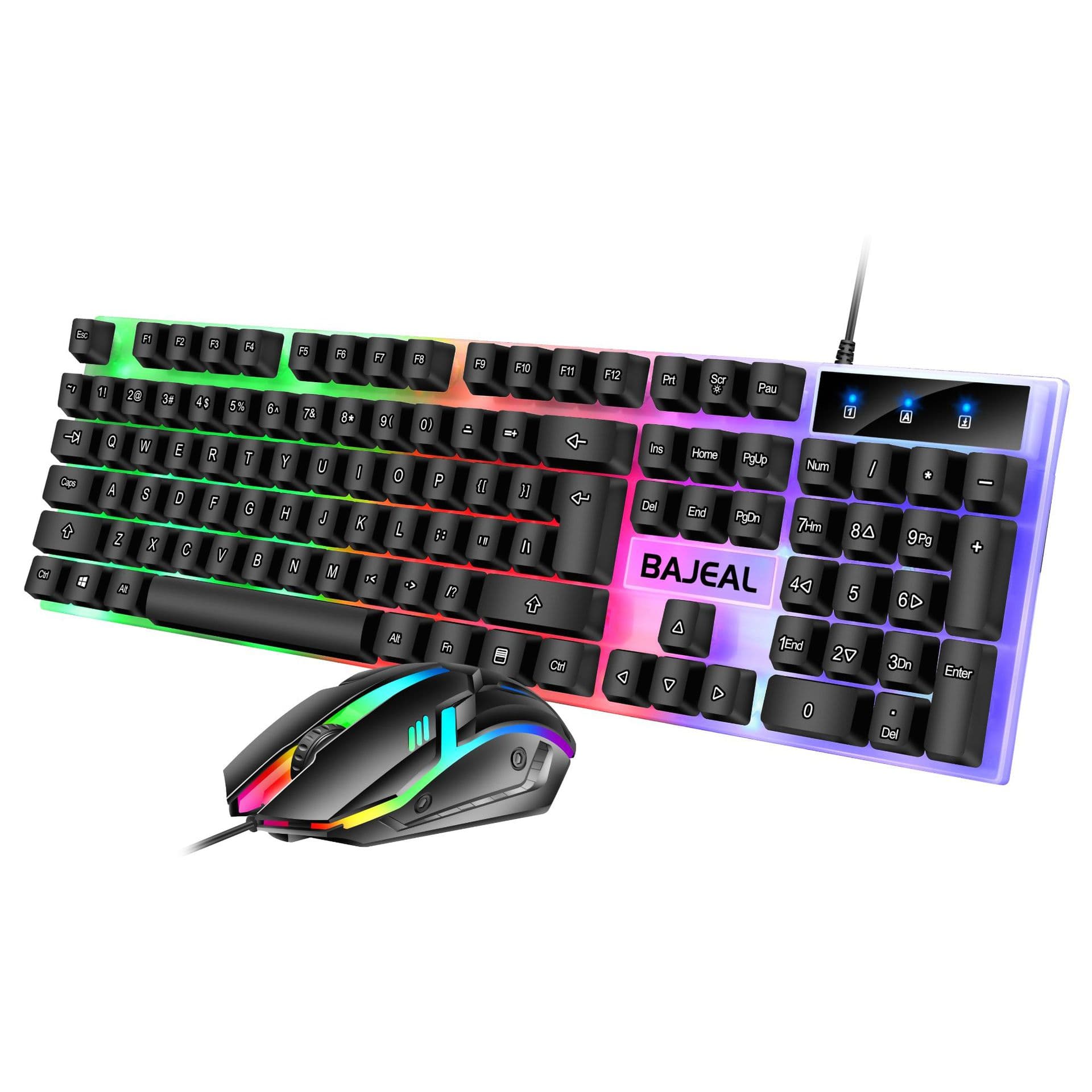 BAJEAL T350 Wired Keyboard and Mouse Combo, Gaming Mechanical Keyboard and Mouse Set with Backlight, Cross-border