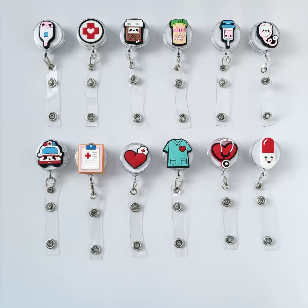 Nurse Badge Reel Retractable Clip Badge Holder with Lanyard for Employee ID Card Work Badge