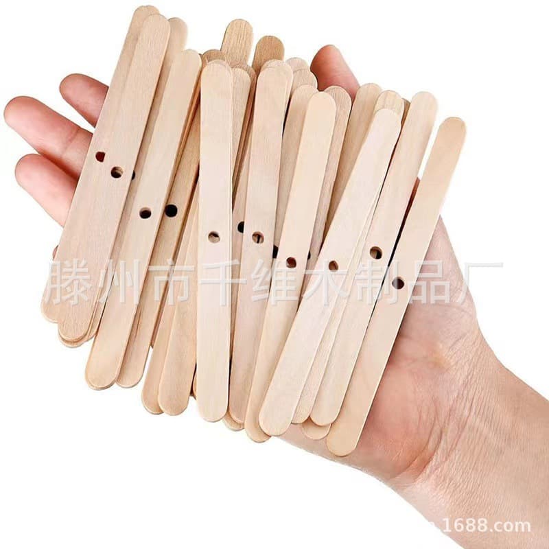 Popsicle stick tongue depressor with holes, multiple hole options available, packaging can be customized as required