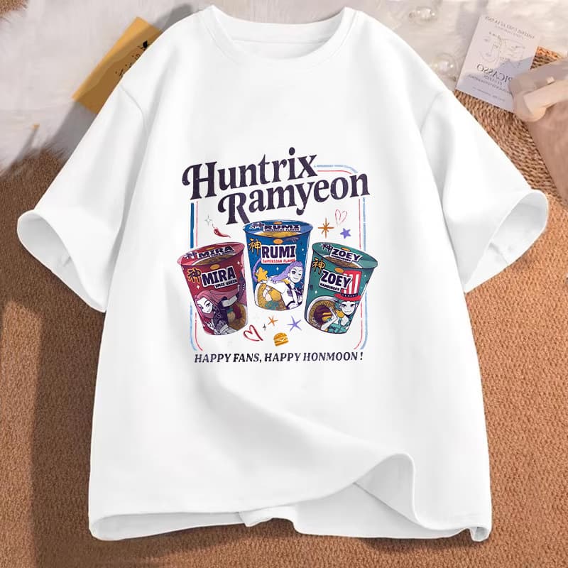 KPop Demon Hunters Printed Short Sleeve T-Shirt in European Size Modal Fabric 0916