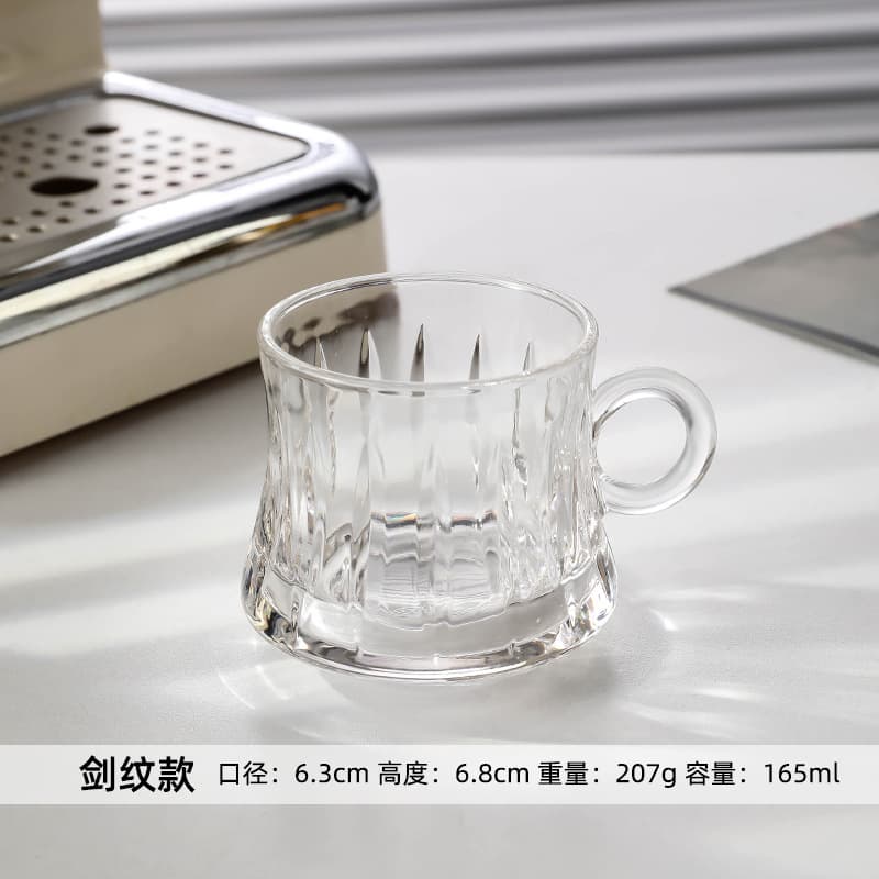 Ins-Style Unique Coffee Cup Creative Home Afternoon Tea Glass Cup Latte Cup Breakfast Cup Milk Cup