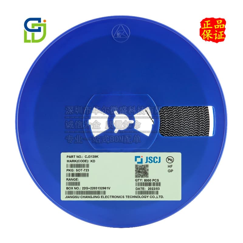 Genuine Only CJ3139K Marking KD Package SOT-723 P-Channel 20V660mA MOSFET