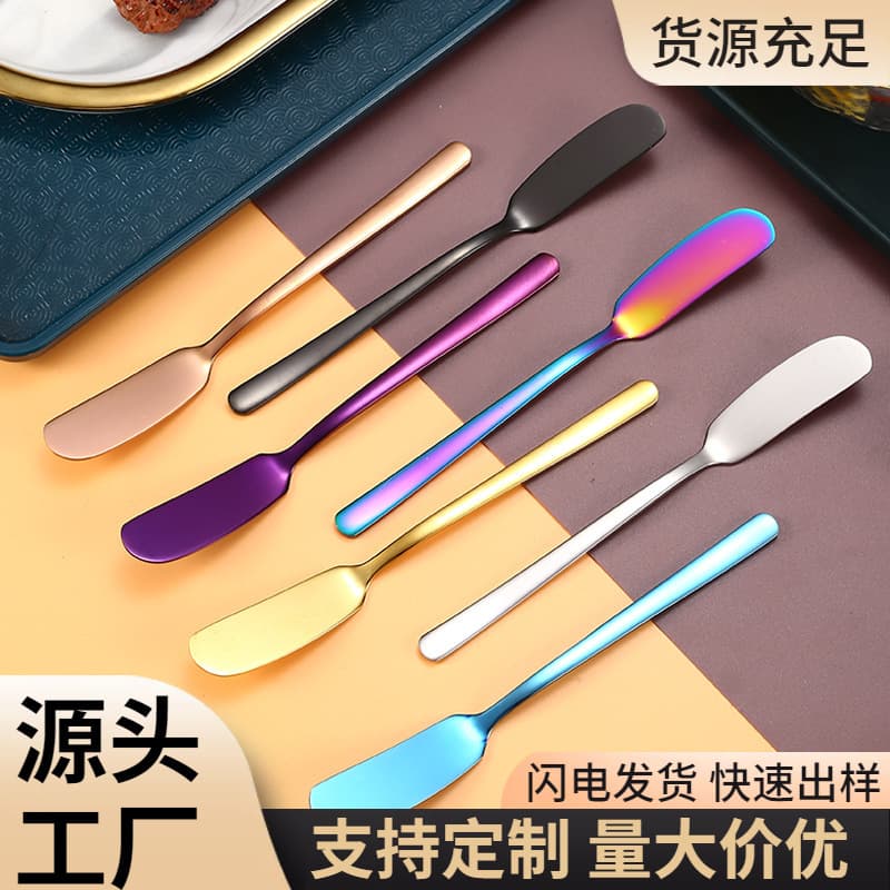 304 Stainless Steel Butter Knife Manufacturer Western Cutlery Jam Cheese Knife Long Handle Butter Knife Piping Bag Cream Scraper