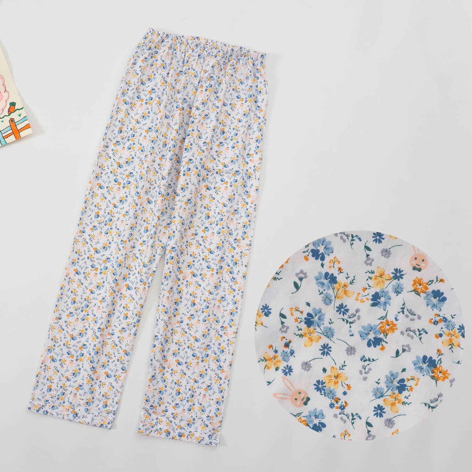 Woven Women's Plus Size Pure Cotton Floral Sleep Pants Summer Cotton Pajama Pants Home Lounge Pants