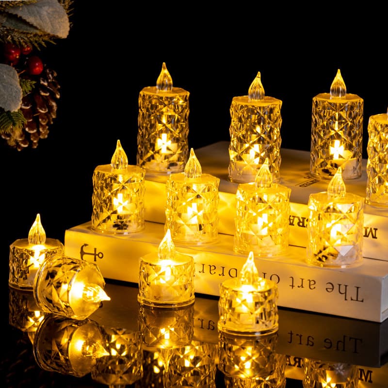 Mini Creative Candle Atmosphere Lamp Decoration Candle Night Light Proposal LED Candle Rose Electronic Candle