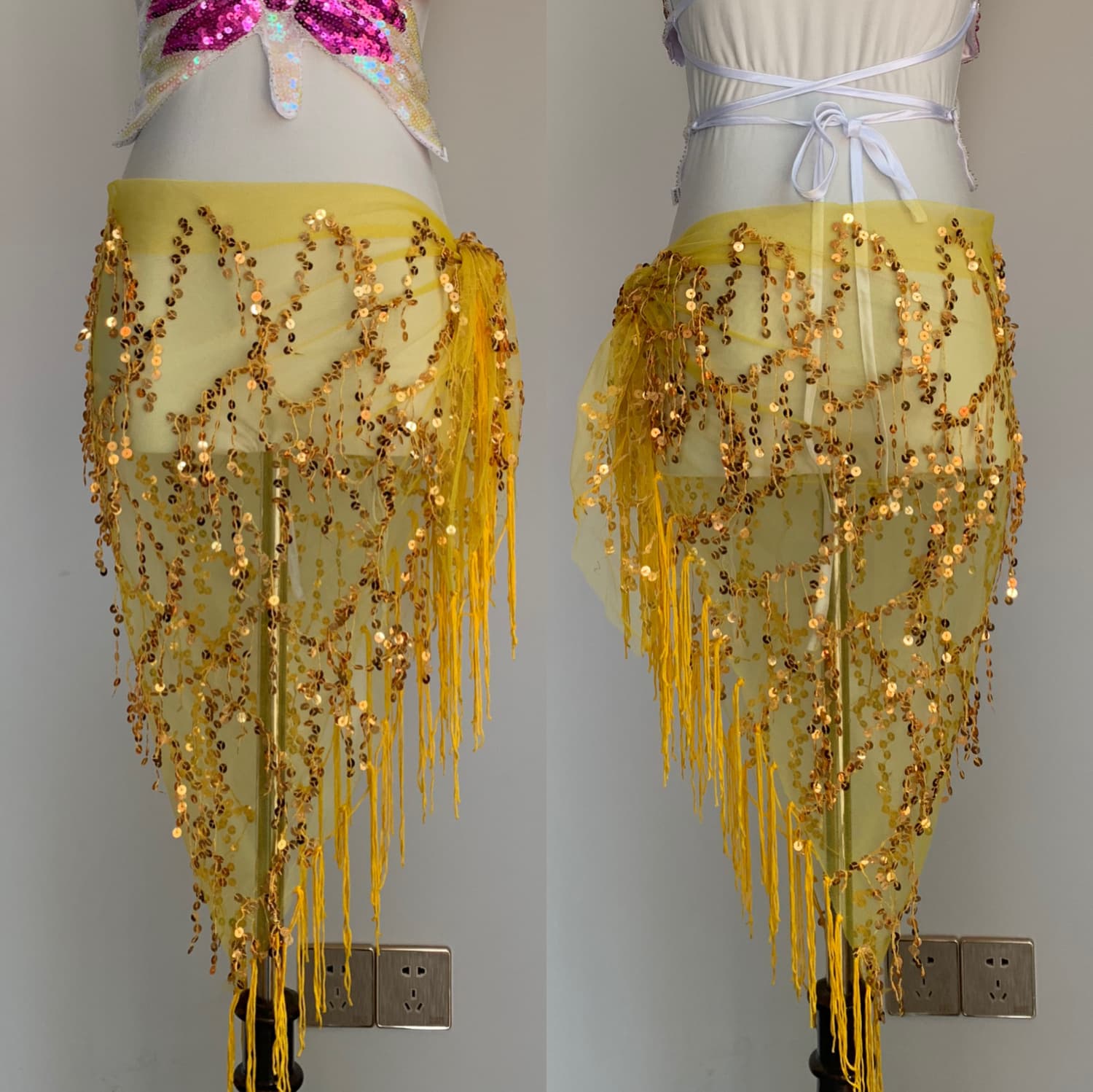 2024 Belly Dance Sequin Tassel Triangular Scarf Waist Chain Special Price Belly Dance Waist Chain Belly Dance Hip Scarf Waistband