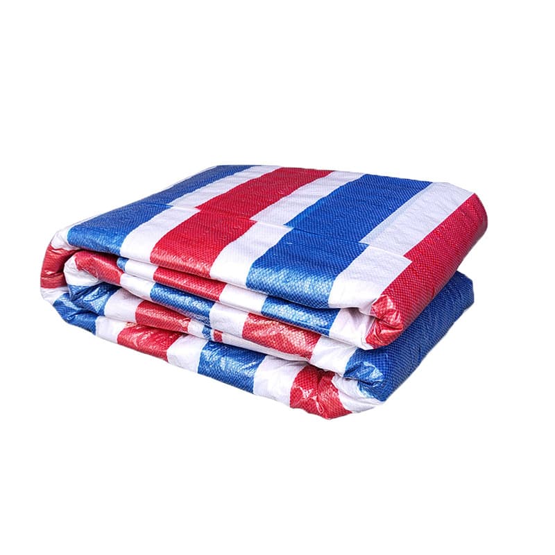 Double-layer colored strip rainproof tarpaulin for construction dust barriers and Southeast Asian canopy coverage