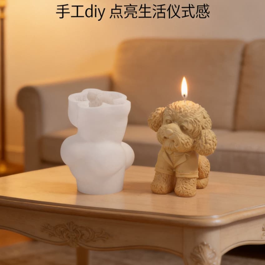 DIY Dog Silicone Mold, Bulldog Squishy Silicone Mold, Plaster Doll Ornament Animal Aromatherapy Candle Mold