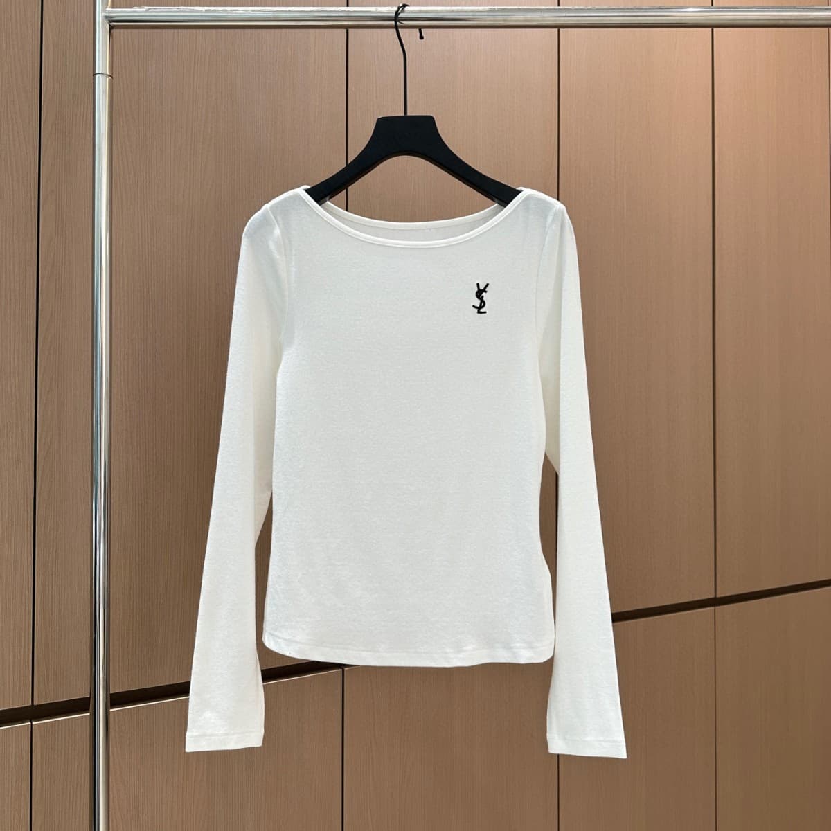 Factory Direct Y25 Autumn/Winter New Fashion Versatile Letter Embroidery Slimming Slim One-Shoulder Long-Sleeve Base Layer