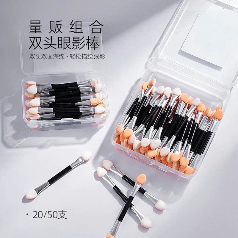 Double-ended eyeshadow sponge brush, nose shadow brush, contouring brush tool, blending makeup eye area, portable beauty cosmetic disposable