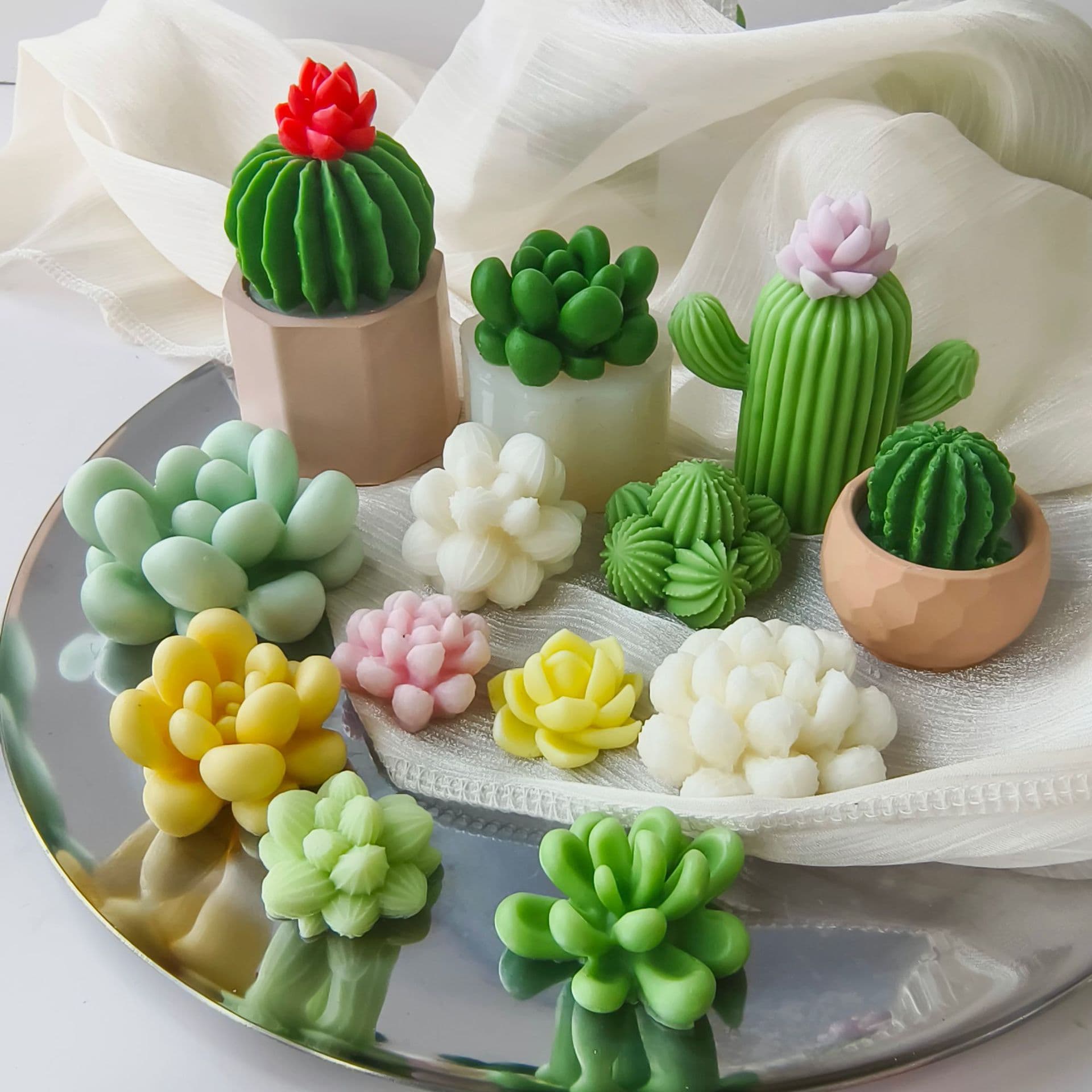 Multiple 3D Succulent Resin Plaster Silicone Mold DIY Creative Succulent Mold Handmade Pot Silicone Mold