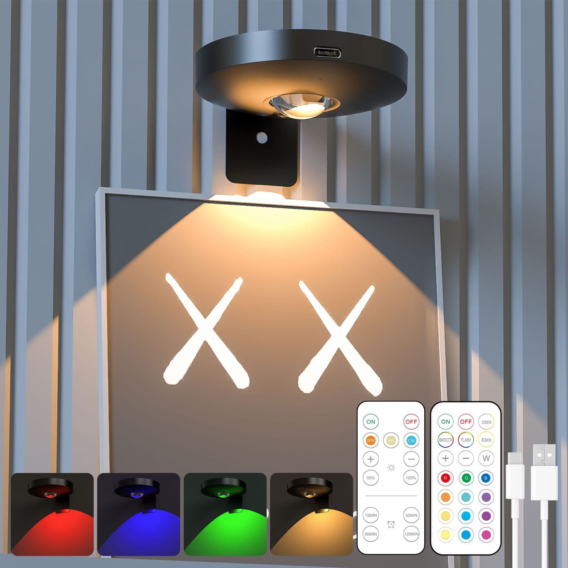 Magnetic charging LED cat eye hill frame cross-border exclusive wireless wall lamp Middle East Europe Africa