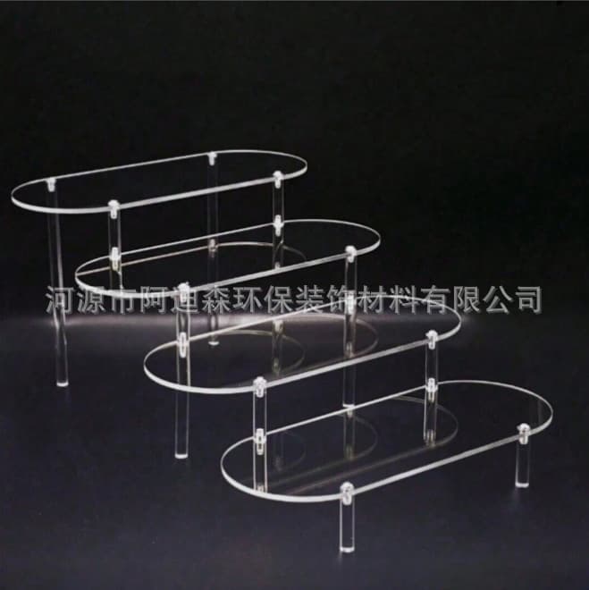 Cross-border acrylic display rack transparent long oval widened storage rack hand-made display rack cake storage display rack