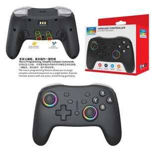 Wireless Bluetooth RGB Controller Compatible with Switch All Series Consoles, Supports Phone/PS3/PC with Wake-up Vibration