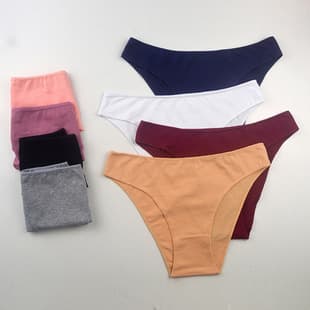 European American Cross Border Low Rise Panties Women Sexy 40S Combed Solid Pure Cotton Women's Briefs Plus Size Factory Custom