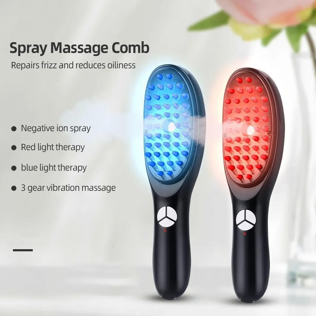 Electric Head Massage Comb for Hair Growth with Red and Blue Light Therapy