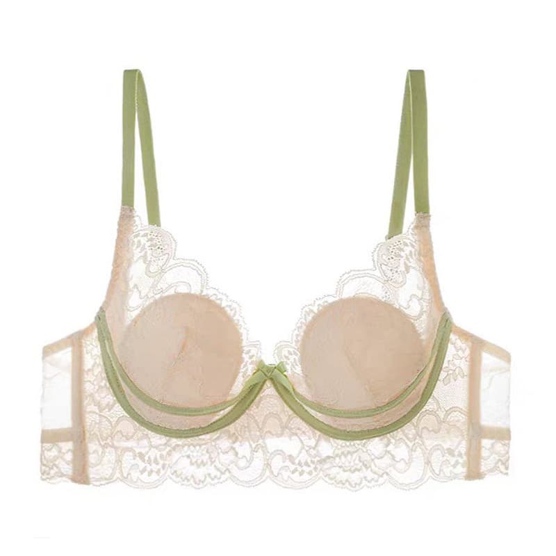 French Lingerie Summer Sheer Rabbit Ear Cup Sexy Lace Bra Large Bust Minimizer Plus Size Bra