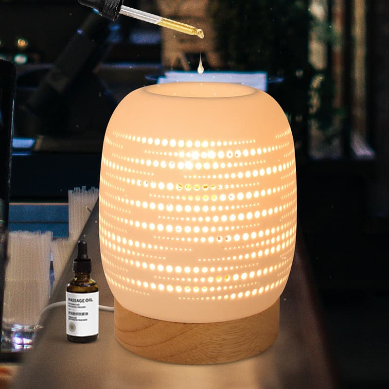 Cross-border bedroom aromatherapy lamp home log base ceramic night light gift atmosphere decoration melted wax lamp customization
