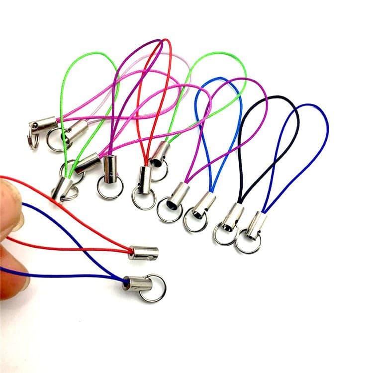 DIY Handmade Double Loop Colorful Phone Strap Phone Accessories Decorative Lanyard Plush Toy Charm